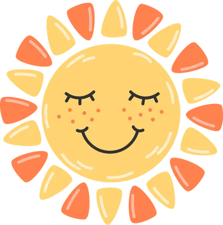 Smiley soleil emoji  Illustration