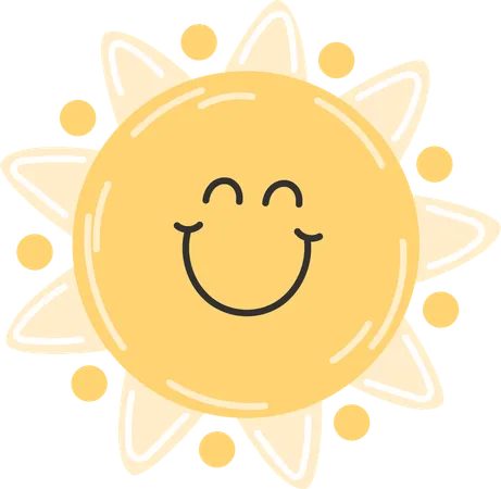 Smiley soleil emoji  Illustration