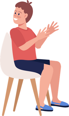 Smiling and applauding boy Illustration