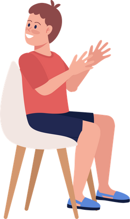 Smiling and applauding boy  Illustration
