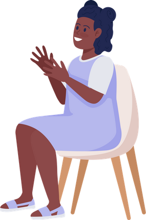 Smiling and applauding girl Illustration