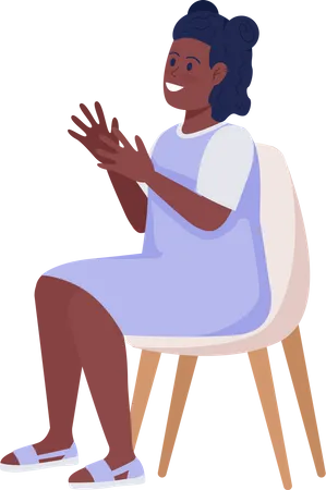 Smiling and applauding girl Illustration