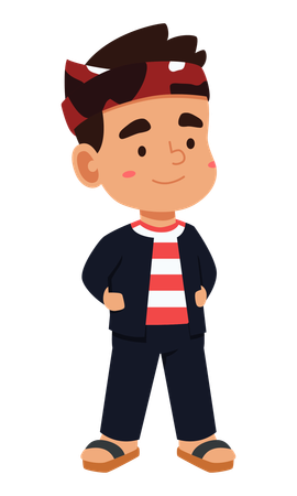 Smiling boy in cool pose  Illustration