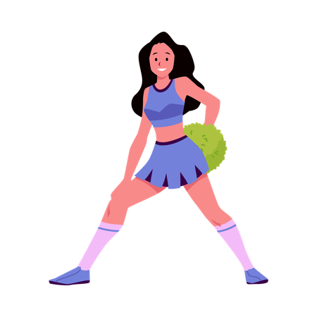 Cheerleader dancing and cheering her team  Illustration