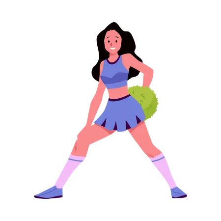 Cheerleader dancing and cheering her team  Illustration