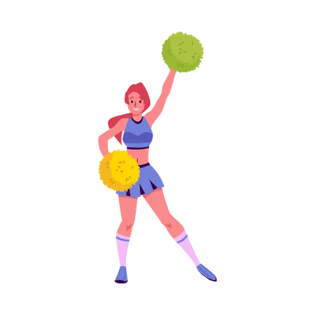 Cheerleader dancing and cheering her team  Illustration