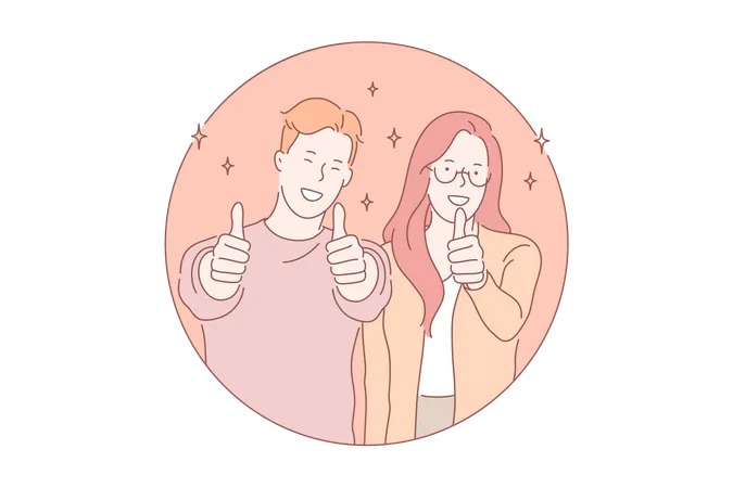 Smiling couple  Illustration