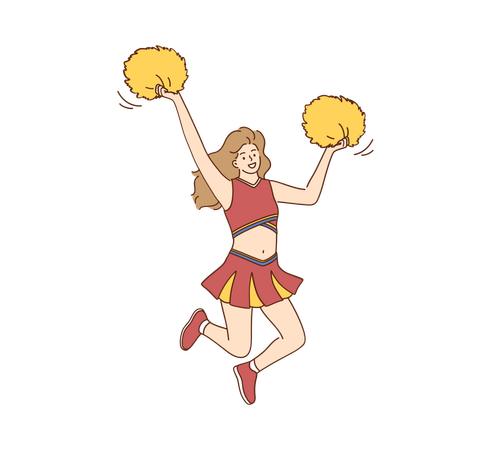 Smiling girl cheerleader  Illustration