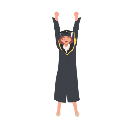 Smiling Graduating Student  Illustration