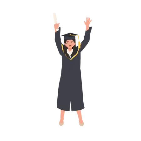 Smiling Graduating Student  Illustration
