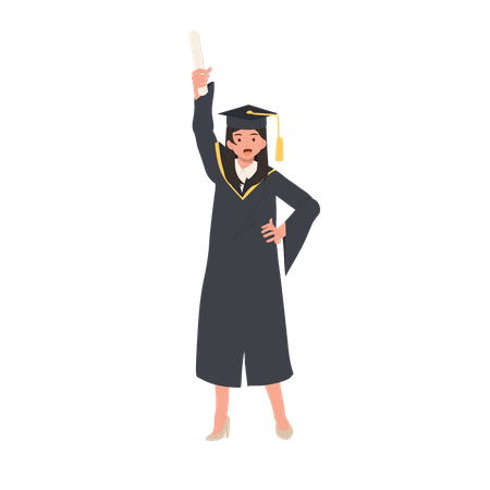 Smiling Graduating Student  Illustration