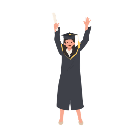 Smiling Graduating Student  Illustration