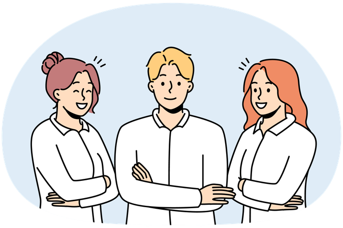 Smiling group of professional posing together  Illustration
