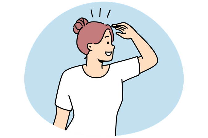 Smiling looking for bright future  Illustration
