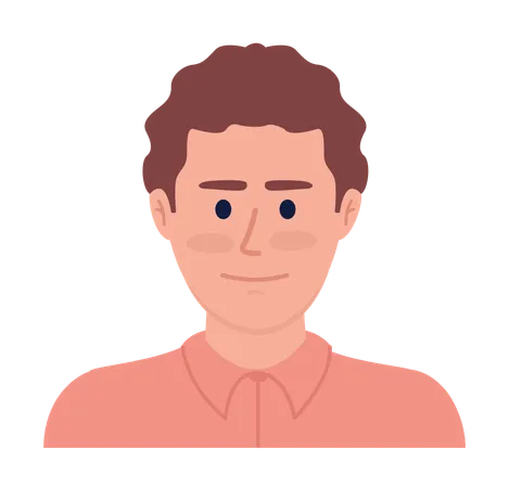 Smiling male face for office worker id  Illustration