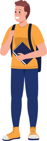 Smiling male highschool student  Illustration