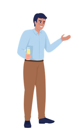 Smiling man giving wedding toast speech  Illustration