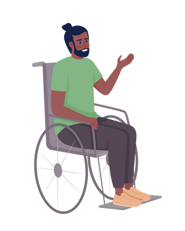 Smiling man in wheelchair Illustration