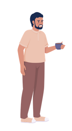 Smiling man with coffee cup  Illustration