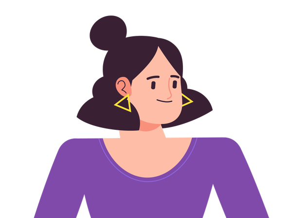 Smiling profile female avatar  Illustration