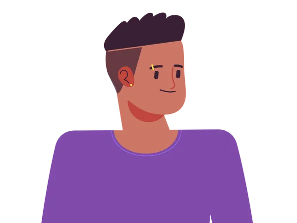 Smiling profile male avatar  Illustration