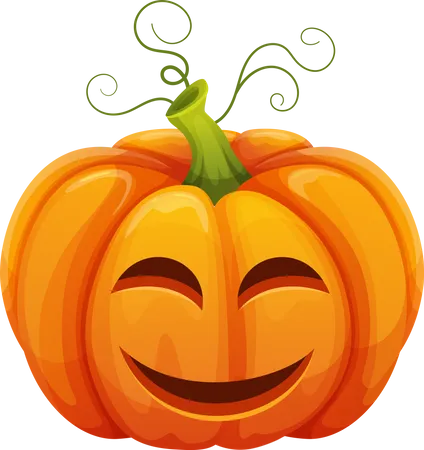 Smiling Pumpkin Face  Illustration