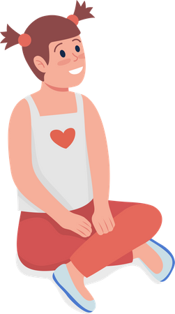 Smiling sitting girl Illustration