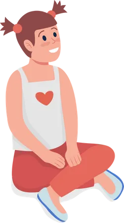 Smiling sitting girl  Illustration