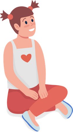 Smiling sitting girl  Illustration