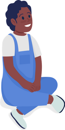 Smiling sitting kid  Illustration