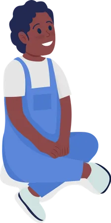 Smiling sitting kid  Illustration