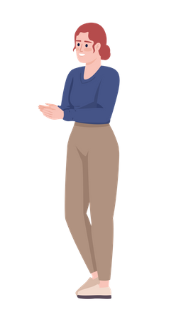 Smiling woman gesturing Illustration