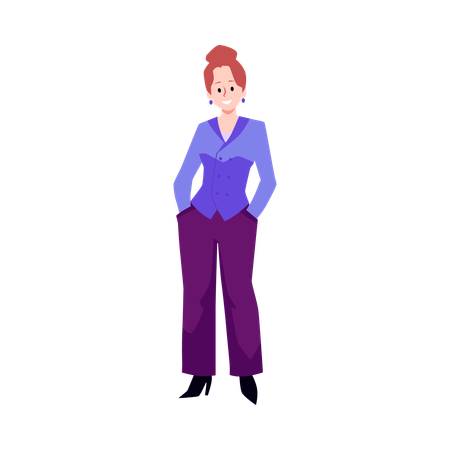 Smiling woman standing  Illustration