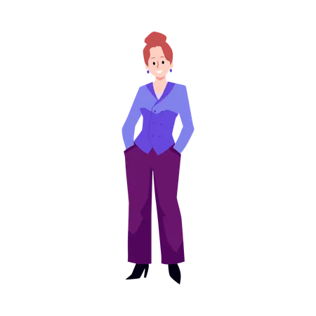 Smiling woman standing  Illustration