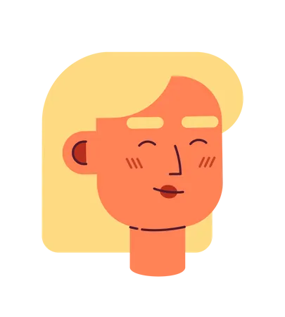 Smiling woman with blond hair Illustration