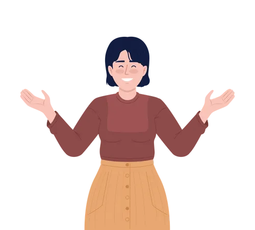 Smiling woman with open arms Illustration