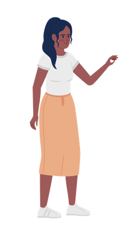 Smiling woman with topsy tail and casual outfit  Illustration