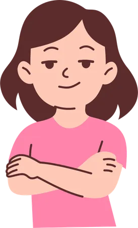 Smirking Woman With Crossed Arms  Illustration