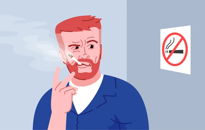 Smoke addicted person  Illustration