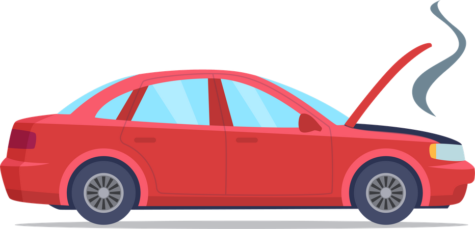 Smoke coming out of car front  Illustration