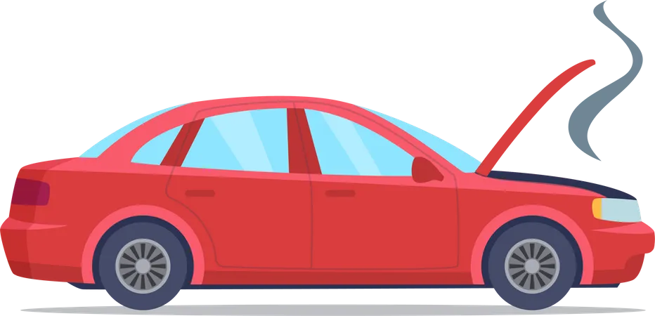 Smoke coming out of car front  Illustration