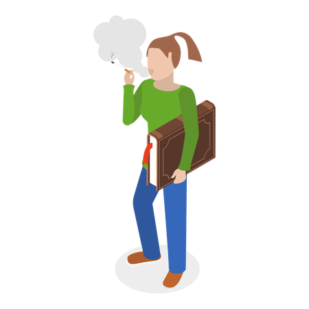 Smoking lady  Illustration