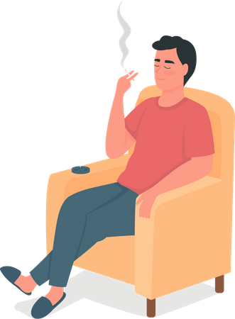 Smoking man  Illustration