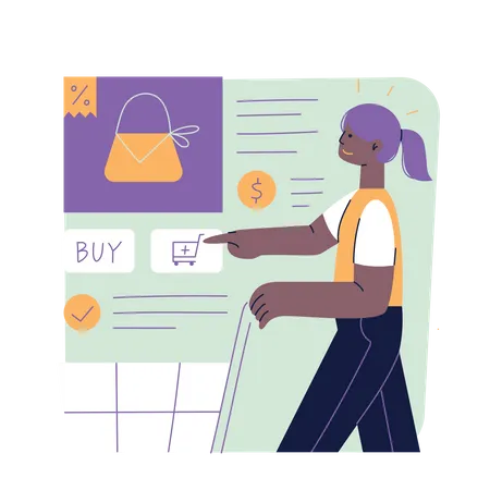 Smooth Add-to-Cart Interaction for Easy Shopping  Illustration