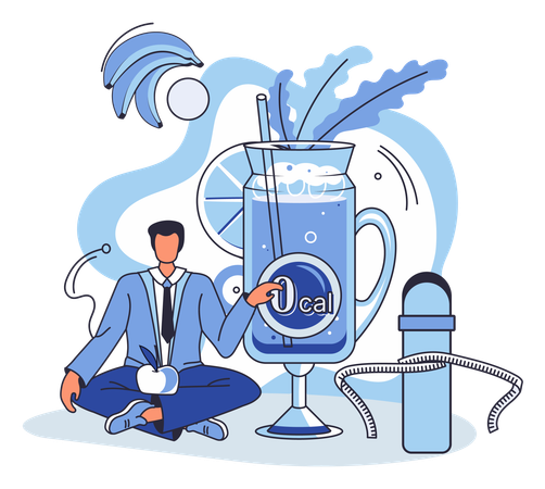 Smoothie as healthy diet cocktail for slimming  Illustration