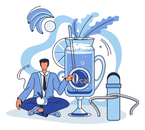 Smoothie as healthy diet cocktail for slimming  Illustration