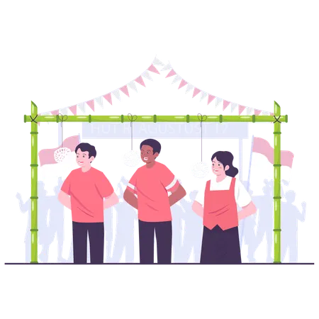 Snack Hanging Game  Illustration