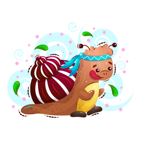 Snail runs marathon  Illustration