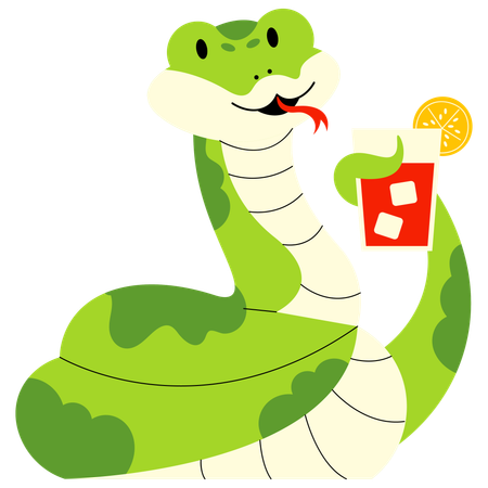 Snake Drinking  Illustration