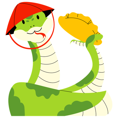 Snake Holding Dumpling  Illustration